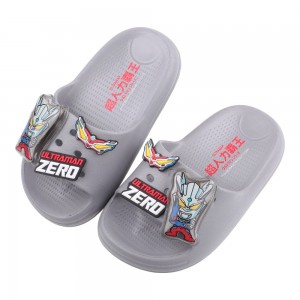 (15~19公分)超人力霸王電燈銀色兒童輕量拖鞋