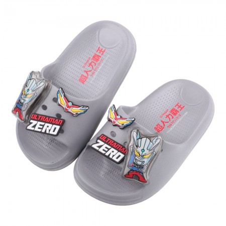 (15~19公分)超人力霸王電燈銀色兒童輕量拖鞋