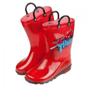 (17~22公分)Marvel蜘蛛人帥氣紅色提把兒童雨鞋