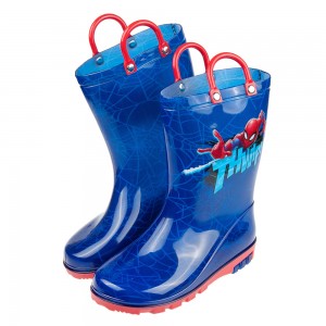 (17~22公分)Marvel蜘蛛人帥氣藍色提把兒童雨鞋