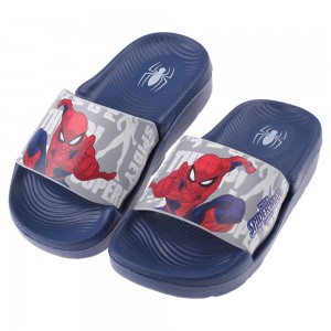 (17~22公分)Marvel蜘蛛人藍灰色輕量兒童拖鞋