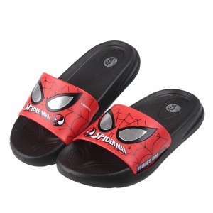 (17~22公分)Marvel蜘蛛人眼睛亮亮紅黑色兒童輕量拖鞋