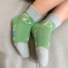 (14~22公分)sNug健康童襪_恐龍塗鴉綠