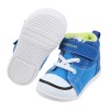 (13~14.5公分)Moonstar日本藍色帆布寶寶中筒機能學步鞋