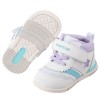 (13~15公分)Moonstar日本HI系列中筒紫白閃亮之星寶寶機能學步鞋