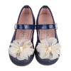 (15.5~20公分)朵朵花朵牛仔深藍色兒童公主鞋