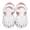 (13.5~17公分)蕾絲蝴蝶白色真皮寶寶涼鞋