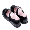 (19~23.5公分)台灣製簡單蝴蝶結亮面黑色公主鞋學生鞋
