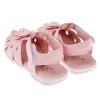 (13.5~17公分)心花朵朵開粉色真皮寶寶涼鞋