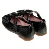 (15.5~23.5公分)菱格紋典雅鑽飾蝴蝶結黑色兒童公主鞋