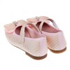(15.5~23.5公分)菱格紋典雅鑽飾蝴蝶結粉色兒童公主鞋