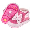 (13.5~16公分)Miffy米飛兔耳朵蝴蝶結桃色鋪毛寶寶皮革靴