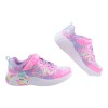 (17~21公分)SKECHERS獨角獸LIGHTS愛心圈圈粉紅中童電燈運動鞋