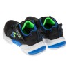 (17~24公分)SKECHERS_TECHTRONIX_黑深藍螢光綠兒童機能運動鞋