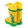 (18~23公分)3D立體恐龍亮彩黃色束口款兒童橡膠雨鞋