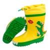 (18~23公分)3D立體恐龍亮彩黃色束口款兒童橡膠雨鞋