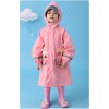 (M~XL)防水防風草莓兔兔粉色可背書包兒童雨衣