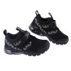 (16~22公分)FILA康特杯奔馳黑色兒童氣墊慢跑運動鞋