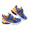 (16~22公分)FILA康特杯線線藍黃兒童氣墊慢跑運動鞋