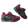 (19~24公分)FILA康特杯黑紅荔枝皮紋兒童氣墊機能運動鞋