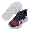 (19~24公分)FILA旋鈕鞋帶藍色兒童輕量慢跑運動鞋