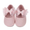 (13.5~15.5公分)閃亮亮粉紅色蕾絲蝴蝶結寶寶公主鞋
