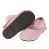 (13.5~15.5公分)閃亮亮粉紅色蕾絲蝴蝶結寶寶公主鞋