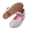 (16~21公分)宮廷風菱紋珠光飾面粉色兒童公主鞋