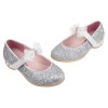 (16.5~22.5公分)小花童系列皇家銀色蕾絲蝴蝶結公主鞋