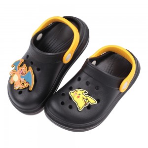 (15~21公分)寶可夢噴火龍x皮卡丘黑色兒童布希鞋 (15~21公分)寶可夢噴火龍x皮卡丘黑色兒童布希鞋