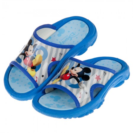 (16~18公分)Disney迪士尼歡樂米奇藍色兒童拖鞋