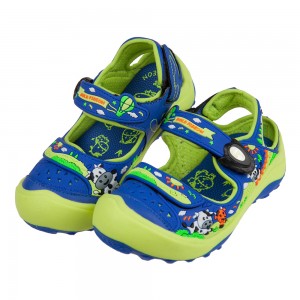 (17~21公分)GP牛牛藍綠色兒童護趾涼鞋