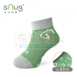 (14~22公分)sNug健康童襪_恐龍塗鴉綠
