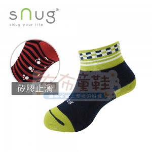 (14~22公分)sNug健康童襪(止滑)方塊綠
