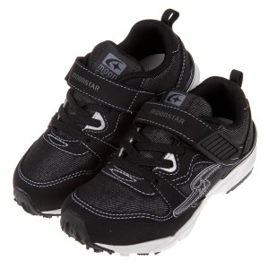 (17~23公分)Moonstar日本黑色競速款兒童機能運動鞋