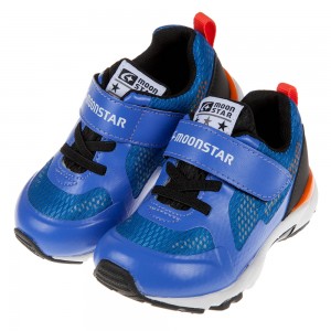 (15~21公分)Moonstar日本3E寬楦藍色光澤感兒童機能運動鞋