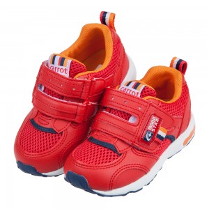 (15~21公分)Moonstar日本3E寬楦速乾紅橘色兒童機能運動鞋