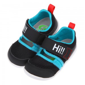 (13~14.5公分)Moonstar日本Hi系列黑色速乾寶寶機能學步鞋