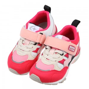 (16~21公分)Moonstar日本Hi系列3E寬楦桃粉色兒童機能運動鞋