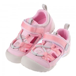 (16~19公分)Moonstar日本護趾透氣粉色兒童機能運動鞋