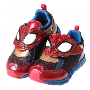 (16~19公分)Moonstar日本漫威聯名蜘蛛人復刻藍紅色兒童機能運動鞋