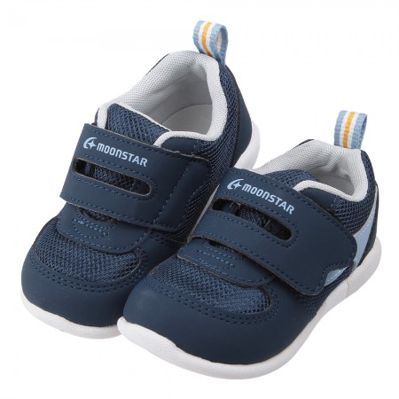 (12.5~14.5公分)Moonstar日本海軍藍3E寬楦寶寶機能學步鞋