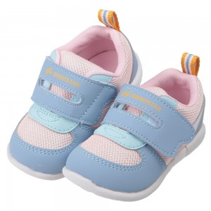 (12.5~14.5公分)Moonstar日本藍粉色3E寬楦寶寶機能學步鞋