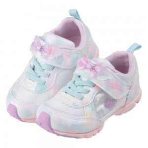 (15~21公分)Moonstar日本LUVRUSH雲彩白蝴蝶珠珠兒童機能運動鞋