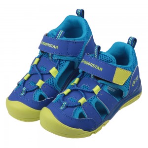 (16~17公分)Moonstar日本藍色透氣兒童機能護趾涼鞋