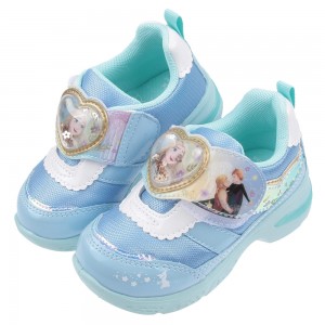 (15~19公分)Moonstar日本冰雪奇緣花瓣淺藍電燈兒童機能運動鞋