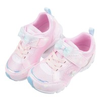 (15~20公分)Moonstar日本月星LUVRUSH夢幻蝴蝶結粉色中童機能運動鞋