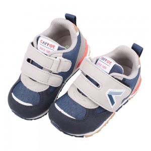 (13~15公分)Moonstar日本月星Hi系列元氣靛藍米寶寶機能學步鞋