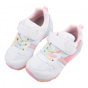 (15~18公分)Moonstar日本月星Hi系列女孩白櫻花粉中童機能運動鞋