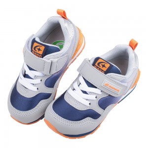 (15~19公分)Moonstar日本月星Hi系列活耀灰藍中童機能運動鞋